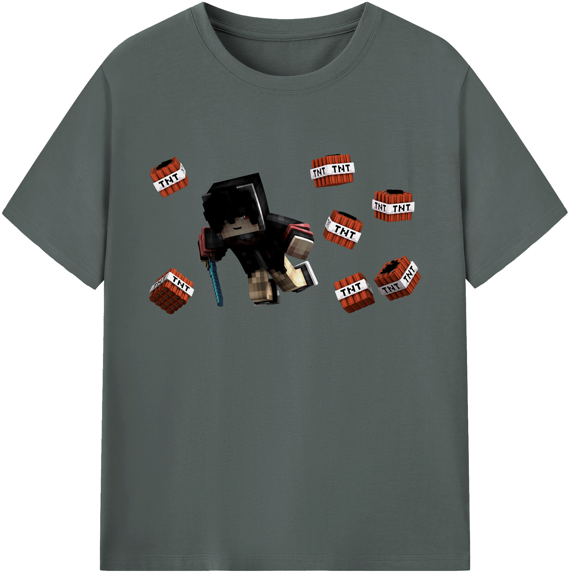 （画像用） マインクラフト ブロックの世界 Minecraft MC Block world 綿100％ メンズ半袖Tシャツ｜肌触りやわらか＆通気性